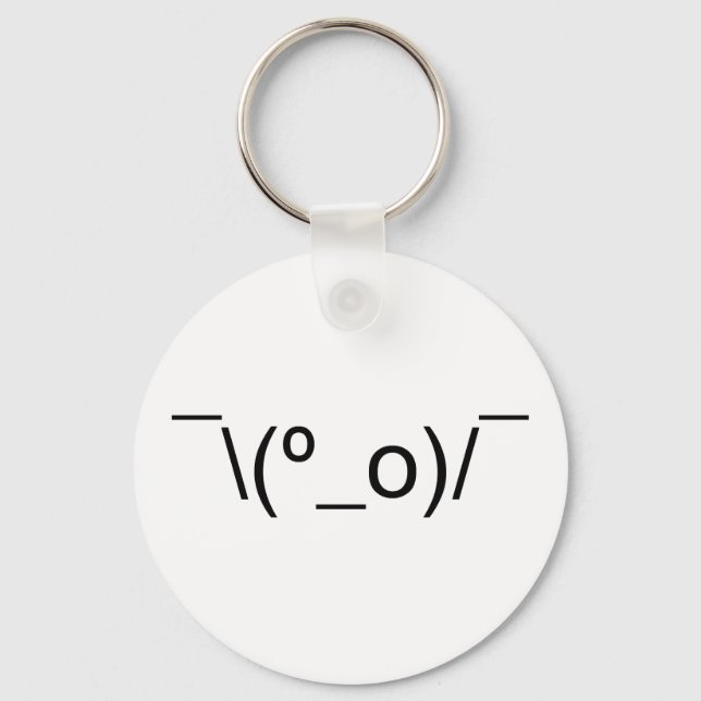 I Dunno LOL ¯\(º_o)/¯ Emoticon Japanese Kaomoji Key Ring (Front)