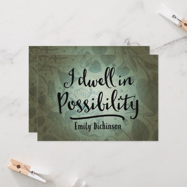 I Dwell In Possibility Card (Front/Back In Situ)