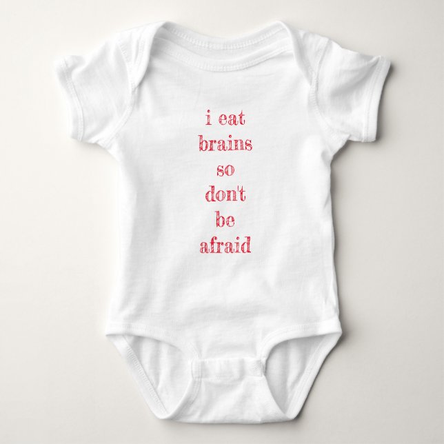 i eat brains baby bodysuit (Front)