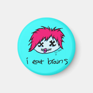 "i eat brains" Trendy Zombie Magnet