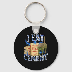 I Eat Cement Cursed Cat Funny Oddly Specific Meme Key Ring
