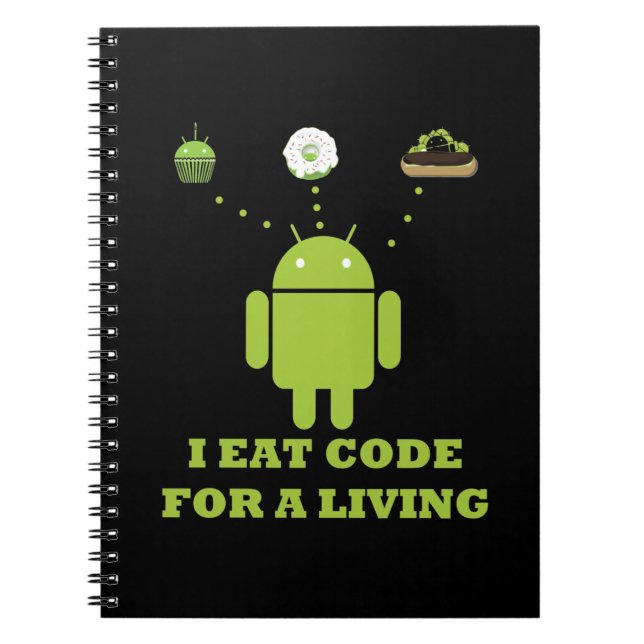 I Eat Code For A Living Software Developer Notebook (Front)