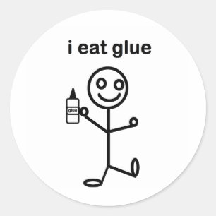 I Eat Glue Classic Round Sticker