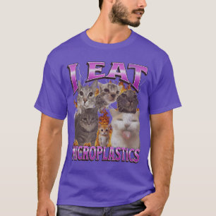 I Eat Microplastics Funny Cat Meme Bootleg boy T-Shirt