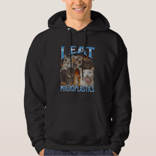 I Eat Microplastics Funny Cat Meme Bootleg Graphic Hoodie