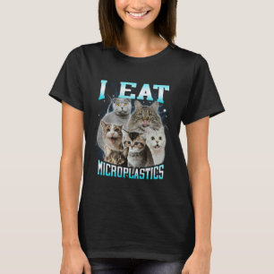 I Eat Microplastics Funny Dank Cat Meme 90s Bootle T-Shirt