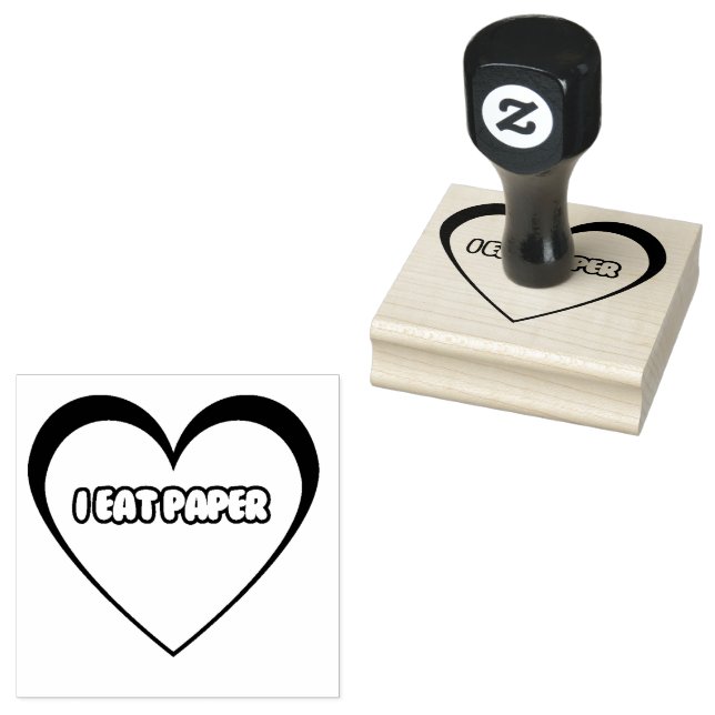 I Eat Paper  Rubber Stamp (Stamped)