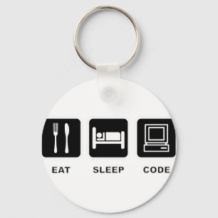I eat, sleep and code key ring