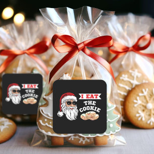 I Eat The Cookie Funny Dirty Joke Santa Christmas Square Sticker