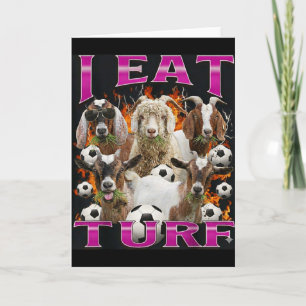 I Eat Turf Funny Goat Bootleg Graphic Style Retro Card