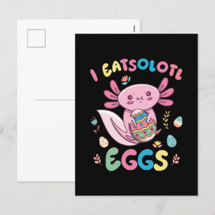 I Eatsolotl Eggs Rabbit Axolotl Bunny Easter Holiday Postcard