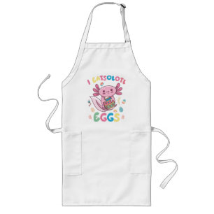 I Eatsolotl Eggs Rabbit Axolotl Bunny Easter Long Apron