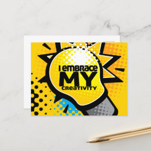 "I embrace my creativity" Motivation Affirmation Postcard