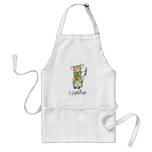 I Embroider Stick Figure Standard Apron