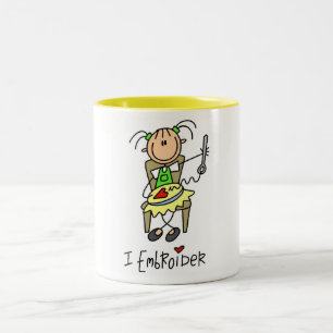 I Embroider tshirts and Gifts Two-Tone Coffee Mug