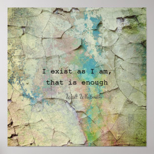 I exist inspirational quote poster Whitman quote