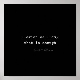 I exist inspirational quote poster Whitman quote