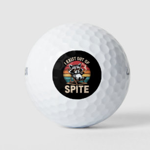 I Exist Out Of Spite Funny Raccoon Vintage Golf Balls