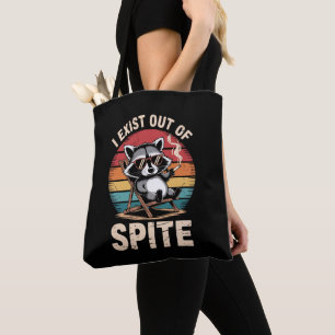 I Exist Out Of Spite Funny Racoon Vintage Tote Bag
