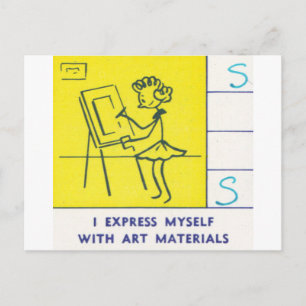 I Express Myself with Art Materials Postcard