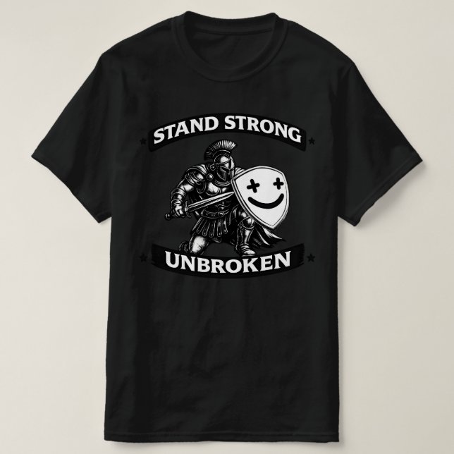 I face life's difficulties with a warrior's smile. T-Shirt (Design Front)