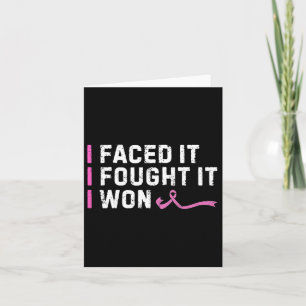 I Faced It I Fought It I Won Vintage Breast Cancer Card
