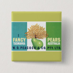 I Fancy Pears 15 Cm Square Badge