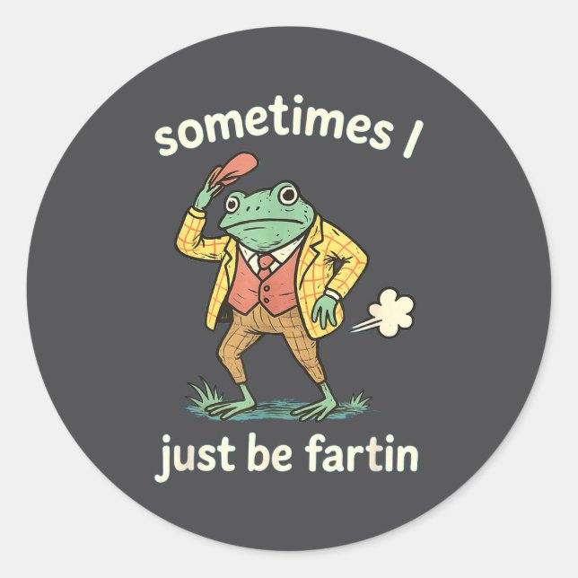 I Farting Just Sometimes Frog Fun Classic Round Sticker (Front)