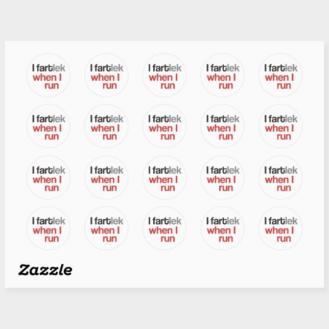 I FARTlek when I Run © - Funny FARTlek Stickers (Sheet)