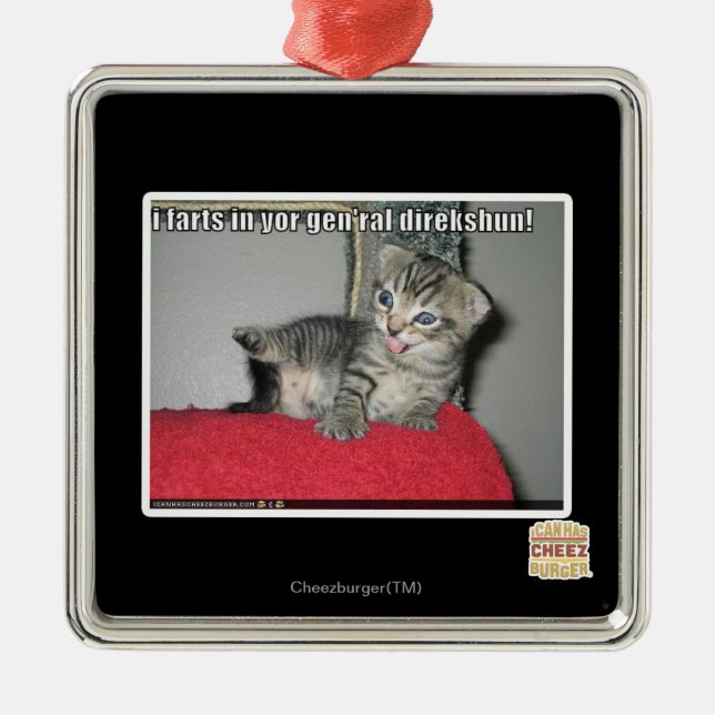 I farts in yor gen'ral direkshun metal ornament (Front)