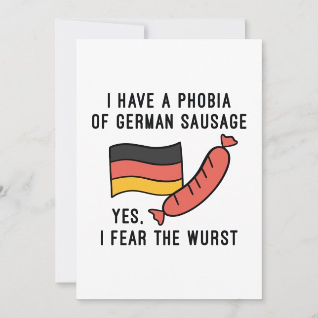 I Fear The Wurst Thank You Card (Front)