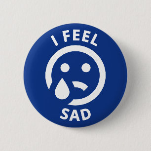 I Feel Sad Blue Crying Emoji Face Emotion 6 Cm Round Badge