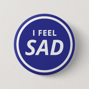 I Feel Sad Blue Minimalist Emotion 6 Cm Round Badge
