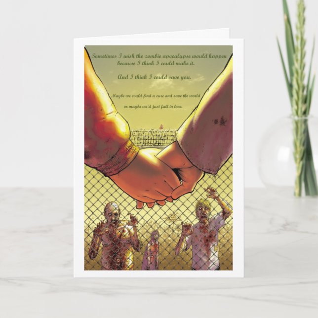 I fell in love at the zombie apocalypse card (Front)