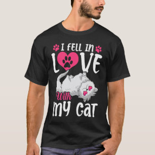 I fell In Love With My Cat Valentine's Day Cute Pe T-Shirt
