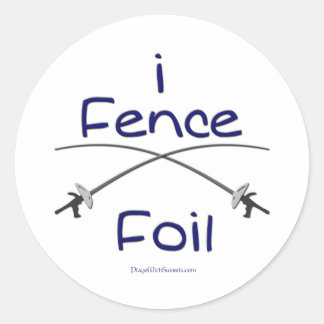 i Fence Foil (pistol grip) BLUE Classic Round Sticker
