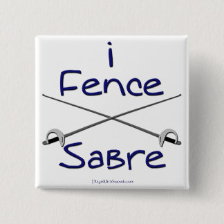 i Fence Sabre (BLUE) 15 Cm Square Badge