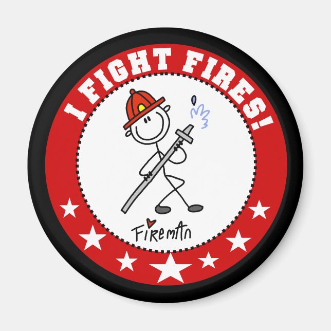 I Fight Fires Firefighter Magnet (Front)