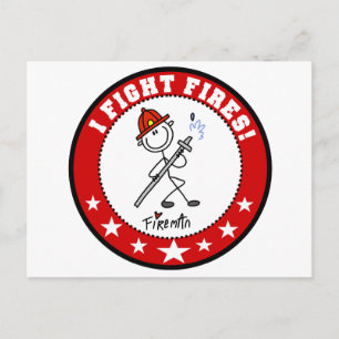 I Fight Fires Firefighter Postcard