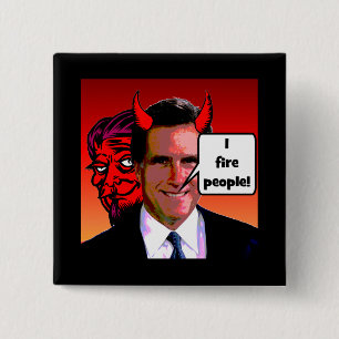 I fire people 15 cm square badge
