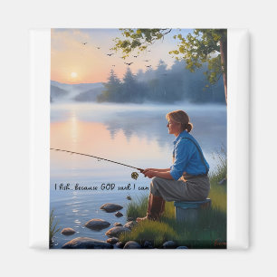 I Fish... Because God Said I Can – Camping Magnet