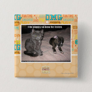 I fix puppy 15 cm square badge