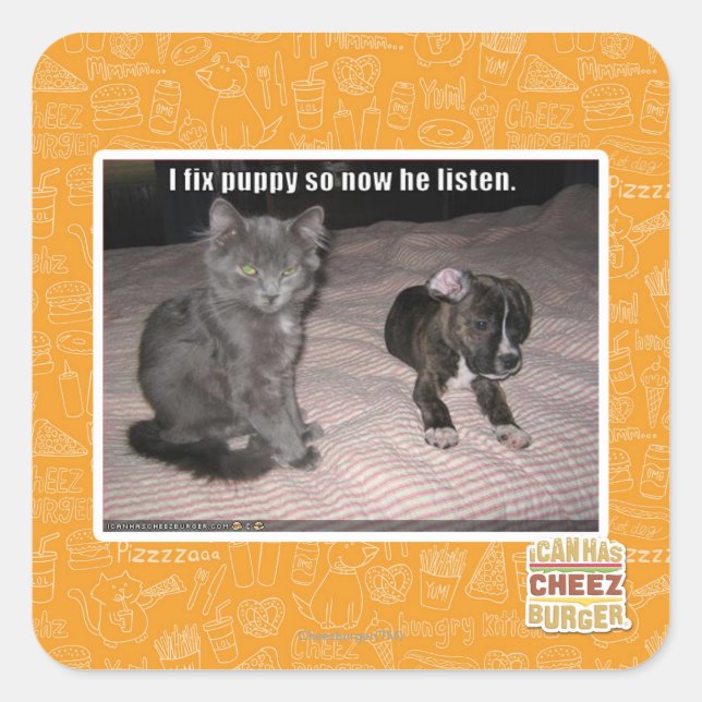 I fix puppy square sticker (Front)