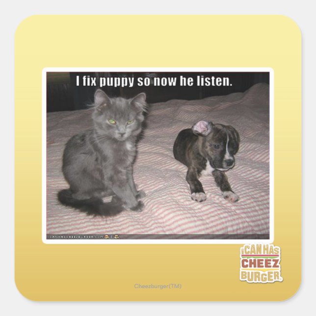 I fix puppy square sticker (Front)