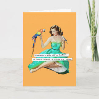 I Flip Off My Husband Birthday Card