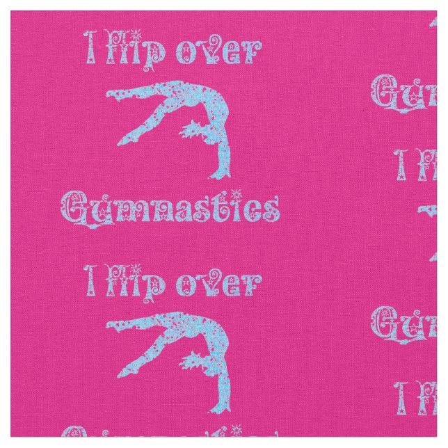 I Flip Over Gymnastics Abstract Tumbling Fabric (Close Up)