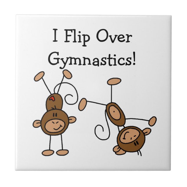 I Flip Over Gymnastics Ceramic Tile (Front)