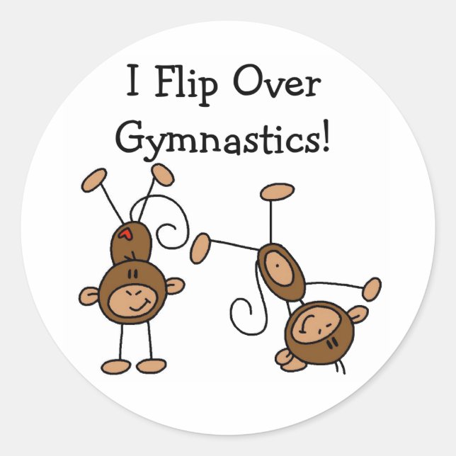 I Flip Over Gymnastics Classic Round Sticker (Front)