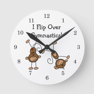 I Flip Over Gymnastics Round Clock