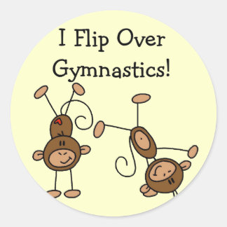 I Flip Over Gymnastics Tshirts and Gifts Classic Round Sticker